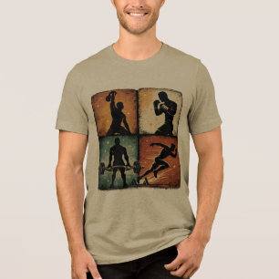 Triblenda Camiseta de entrenamiento con cuadrícula de siluet