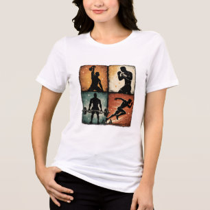 Triblenda Camiseta de entrenamiento con cuadrícula de siluet