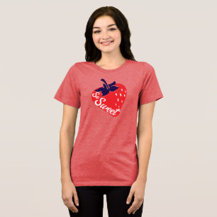 Triblenda Camiseta de eslogan gráfico de fresa dulce