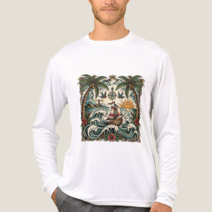 Triblenda Camiseta de estilo Sailor Jerry paraíso tropical –