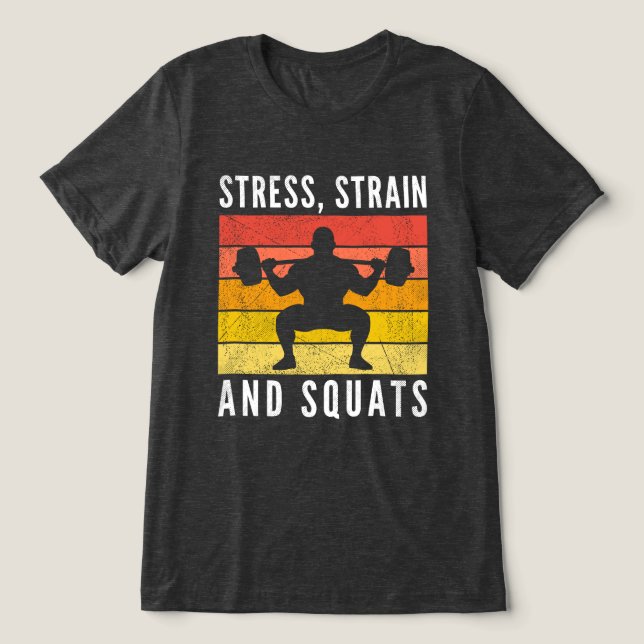 Triblenda Camiseta de estrés, deformación y sentadillas, gim (Diseño delantero )