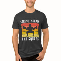 Camiseta de estrés, deformación y sentadillas, gim