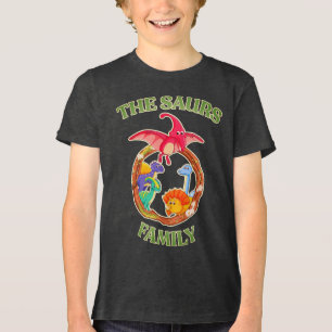 Triblenda Camiseta de familia de dinosaurios de dibujos anim