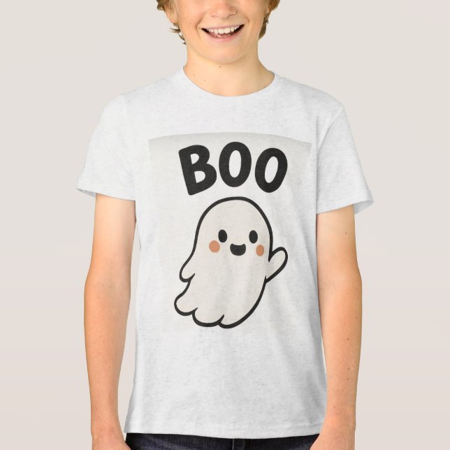 Triblenda Camiseta de fantasma de Halloween  (Anverso)