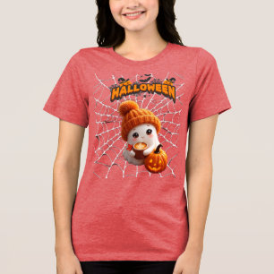Triblenda Camiseta de fantasma de Halloween lindo con calaba