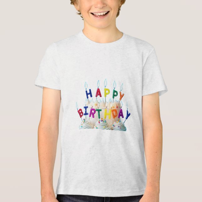 Triblenda camiseta de feliz cumpleaños (Anverso)