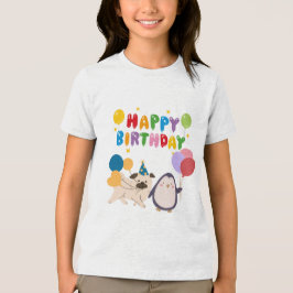 Triblenda Camiseta de Feliz Cumpleaños para niños - diseño l