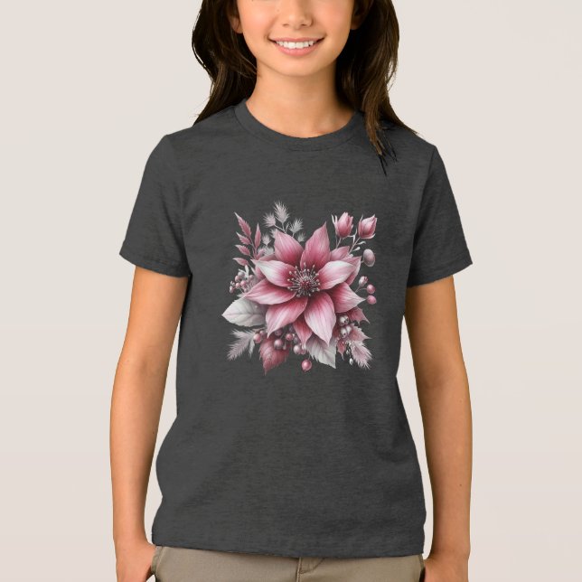 Triblenda Camiseta de festividad floral rosa (Anverso)