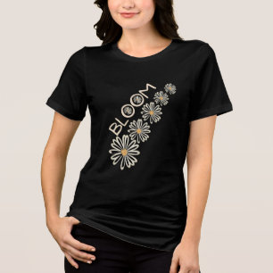 Triblenda Camiseta de flor de margarita con cita positiva 'B