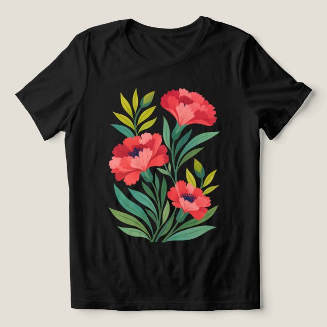 Triblenda Camiseta de flores abstractas para mujer Ruby Gard (Diseño delantero )
