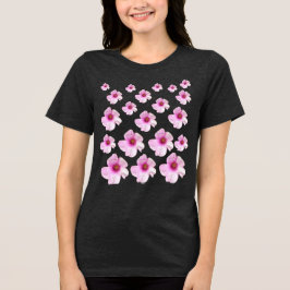 Triblenda Camiseta de flores de carbón con patrón de flor de