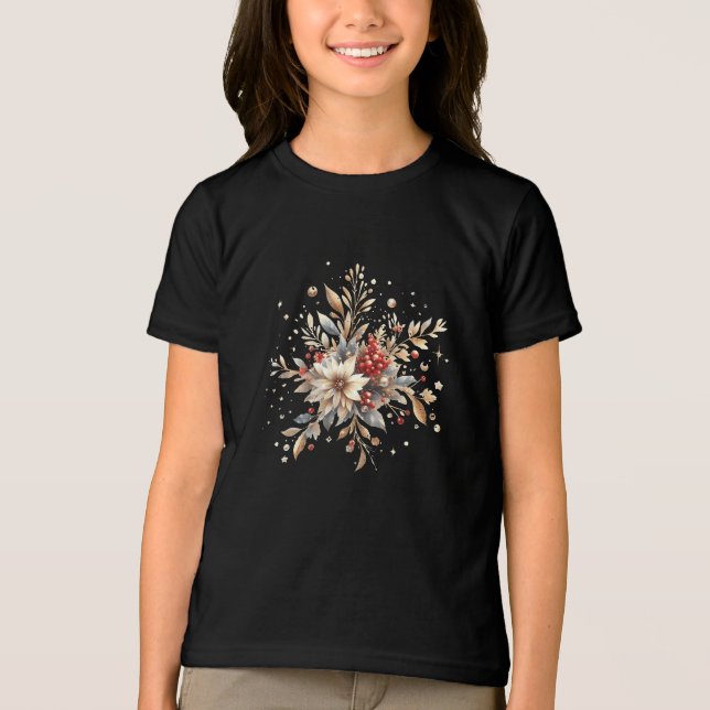 Triblenda Camiseta de flores de vacaciones modernas (Anverso)