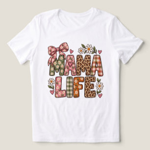 Triblenda Camiseta de flores y leopardo de cuadros con lazo 