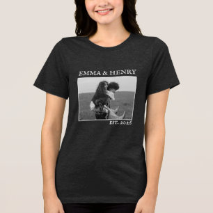 Triblenda Camiseta de foto de pareja personalizada estética