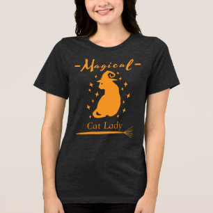 Triblenda Camiseta de Gata Mágica Señora Camiseta Divertida