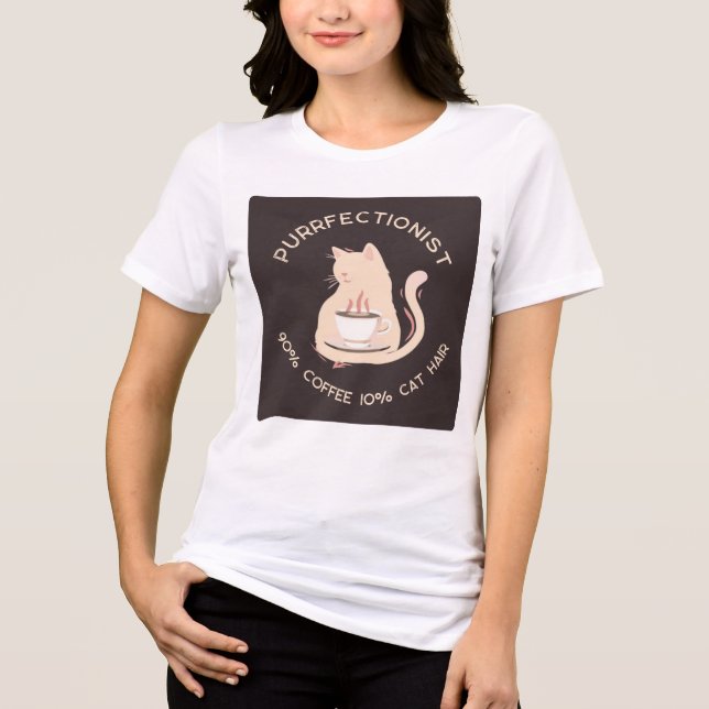 Triblenda Camiseta de Gata Mamá Purrfeccionista – Gato Diver (Anverso)