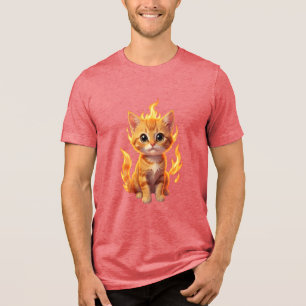Triblenda Camiseta de Gatito de Fuego en Callejón