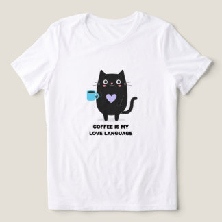 Triblenda Camiseta de gato amante del café - Tee de amante d