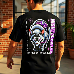 Triblenda Camiseta de gato Cyberpunk, regalo de tecnología p