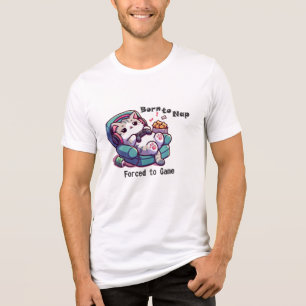 Triblenda Camiseta de gato divertida para gamer