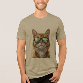 Triblenda Camiseta de gato genial con gafas de sol