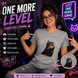 Triblenda Camiseta de gato jugador de un nivel más Gato ju
