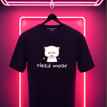 Camiseta de gato mochi lindo – 'Necesito más'