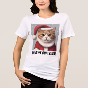 TRIBLENDA CAMISETA DE GATO NAVIDEÑO MEOWY