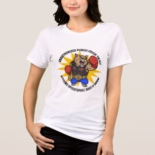Triblenda Camiseta de gato no autorizada Punch Crush Em All