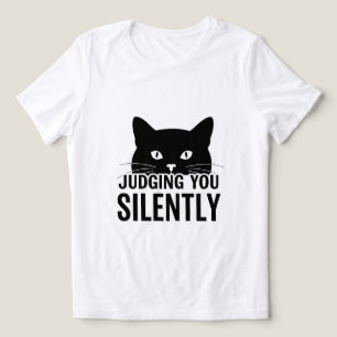 Triblenda Camiseta de Gato que te Juzga en Silencio, Camiset
