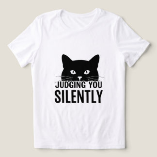 Triblenda Camiseta de Gato que te Juzga en Silencio, Camiset