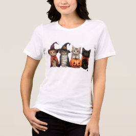 Triblenda Camiseta de Gatos de Halloween
