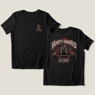Triblenda Camiseta de gimnasio con barra de pesas y cráneo g
