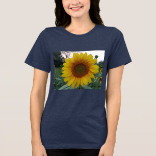 Triblenda Camiseta de girasol atrevida en estilo triblend cl