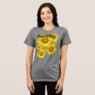 Triblenda Camiseta de girasol, Buenas Vibraciones