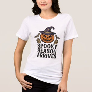 Triblenda Camiseta de grabado vintage de Halloween de calaba