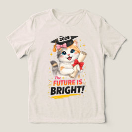 Triblenda Camiseta de graduación de gato motivacional
