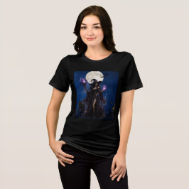 Triblenda Camiseta de Halloween de Bruja Mística Luna