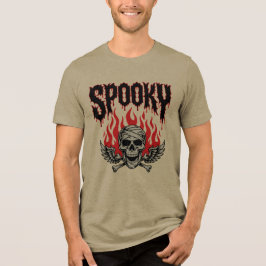 Triblenda Camiseta de Halloween de cráneo espeluznante