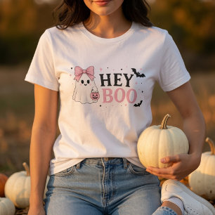 Triblenda Camiseta de Halloween de Fantasma Rosa Adorable   