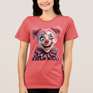 Triblenda Camiseta de Halloween de Payaso Sonriente Loco de