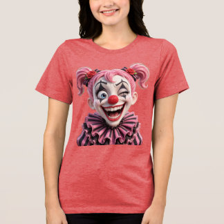 Triblenda Camiseta de Halloween de Payaso Sonriente Loco de