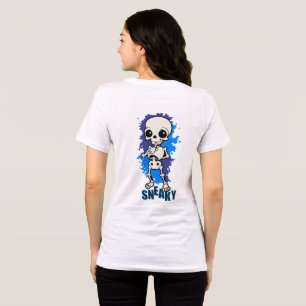Triblenda Camiseta de Halloween femenina de esqueleto lindo