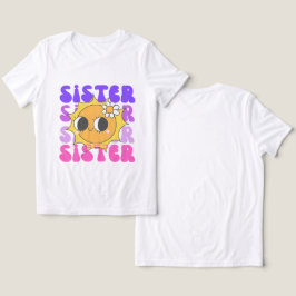 Triblenda Camiseta de hermana, camiseta retro groovy de herm