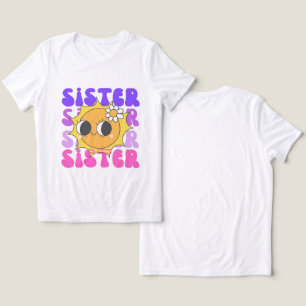 Triblenda Camiseta de hermana, camiseta retro groovy de herm