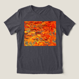 Triblenda Camiseta de hojas de arce de otoño