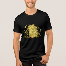 Triblenda Camiseta de hombre de oro de lujo Rey del estilo