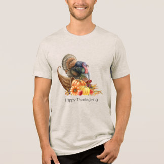 Triblenda Camiseta de hombre pavo de cornucopia de acción de