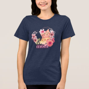 Triblenda Camiseta de humor de mamá de gato - frase graciosa
