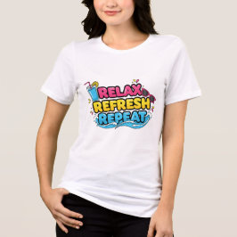 Triblenda Camiseta de humor de vacaciones: relájate, refresc